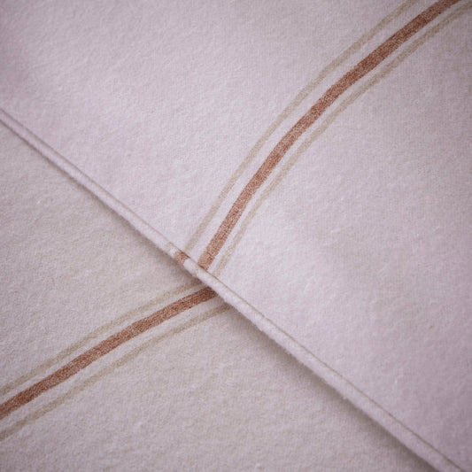 Anton Brushed Cotton Check Fitted Sheet - Natural - DUSK