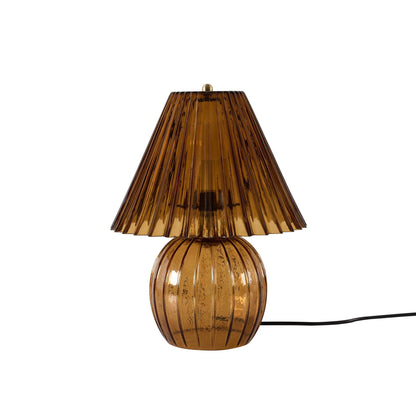 Anya Ribbed Glass Lamp - Amber - DUSK