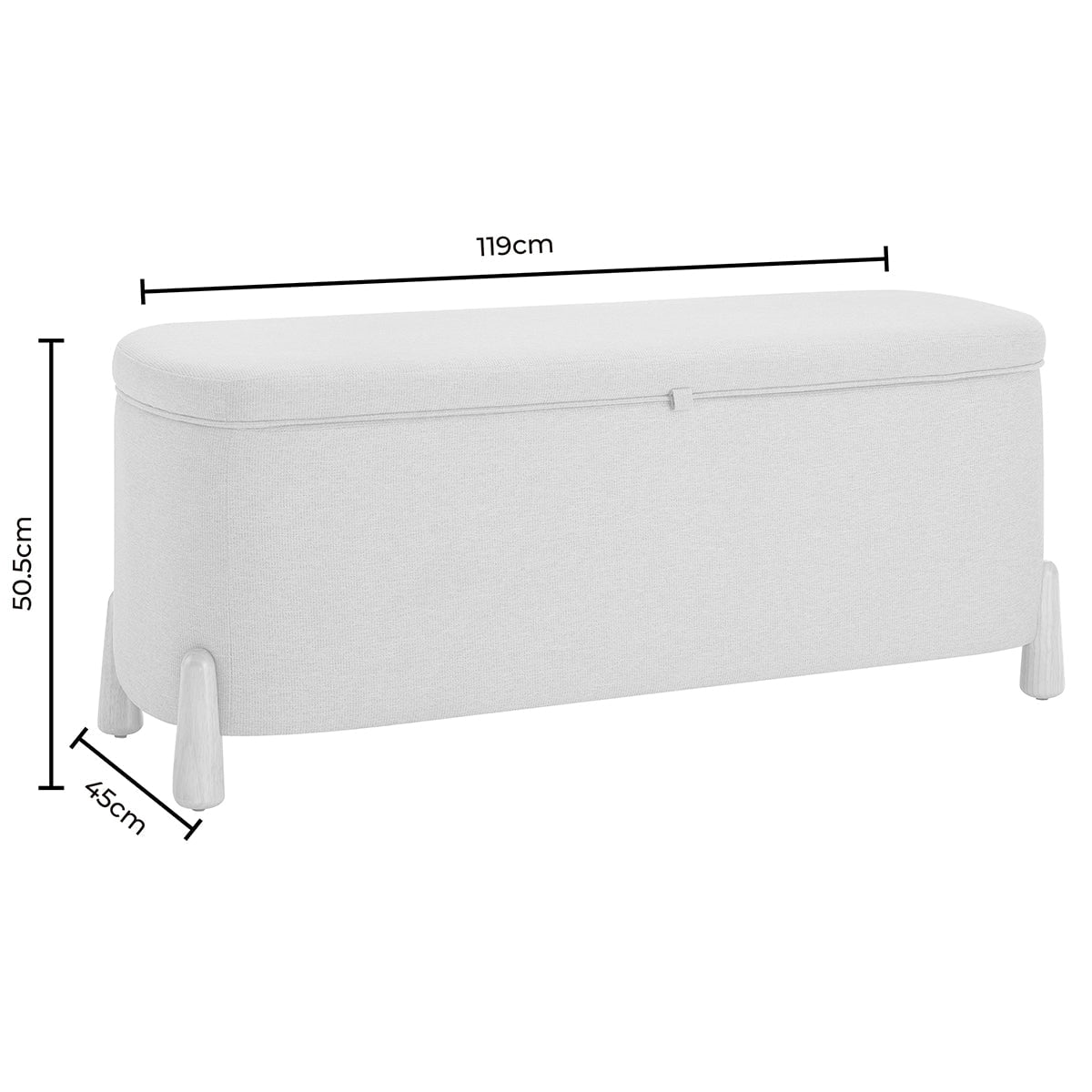 Appleton Curved Storage Bench - Taupe - DUSK