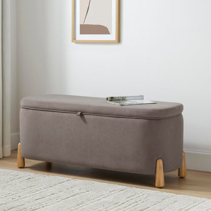 Appleton Curved Storage Bench - Taupe - DUSK