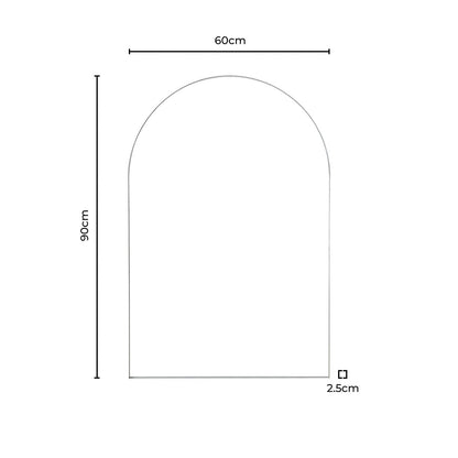 Arched 60x90cm Wall Mirror - Silver - DUSK