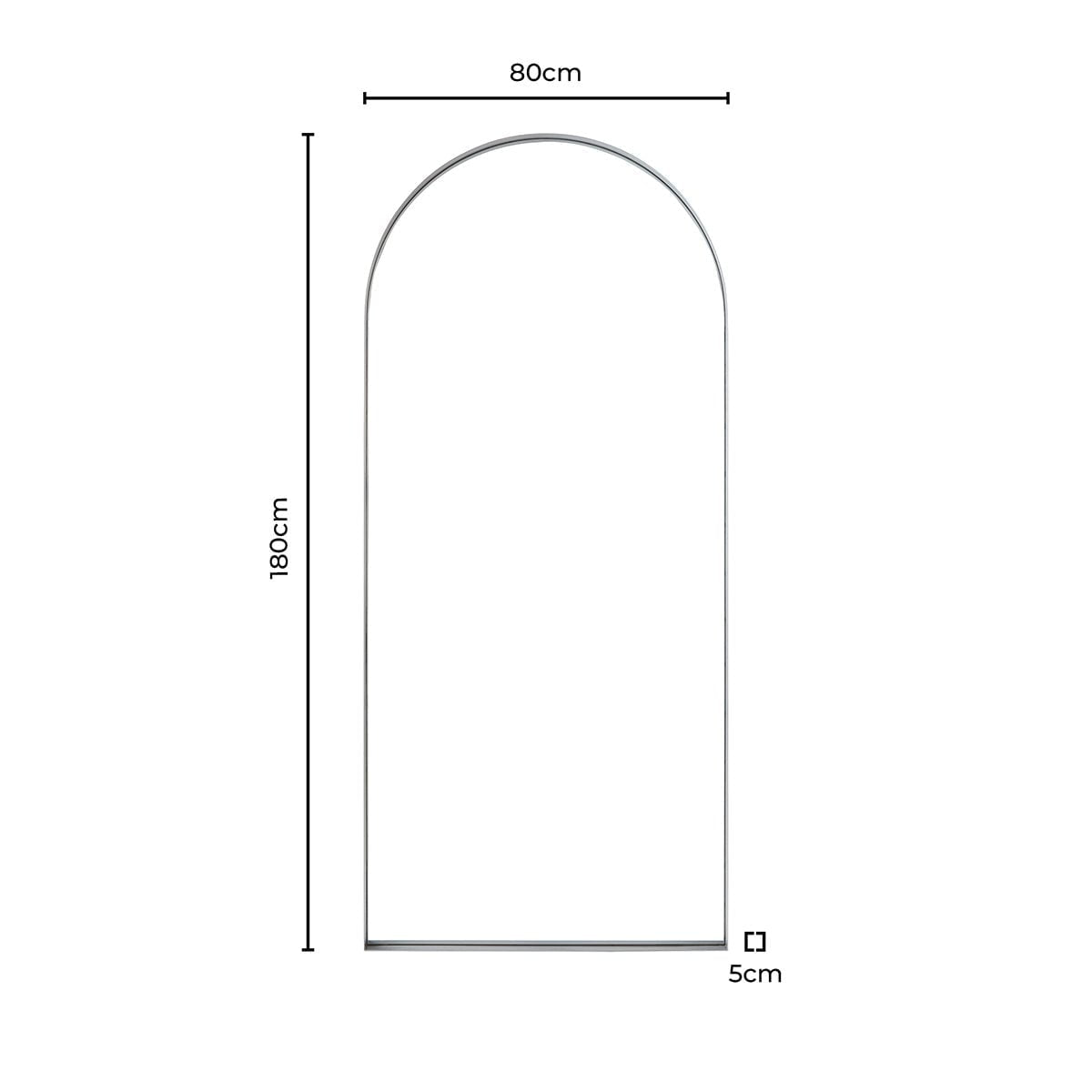 Arched 80x180cm Full Length Mirror - DUSK
