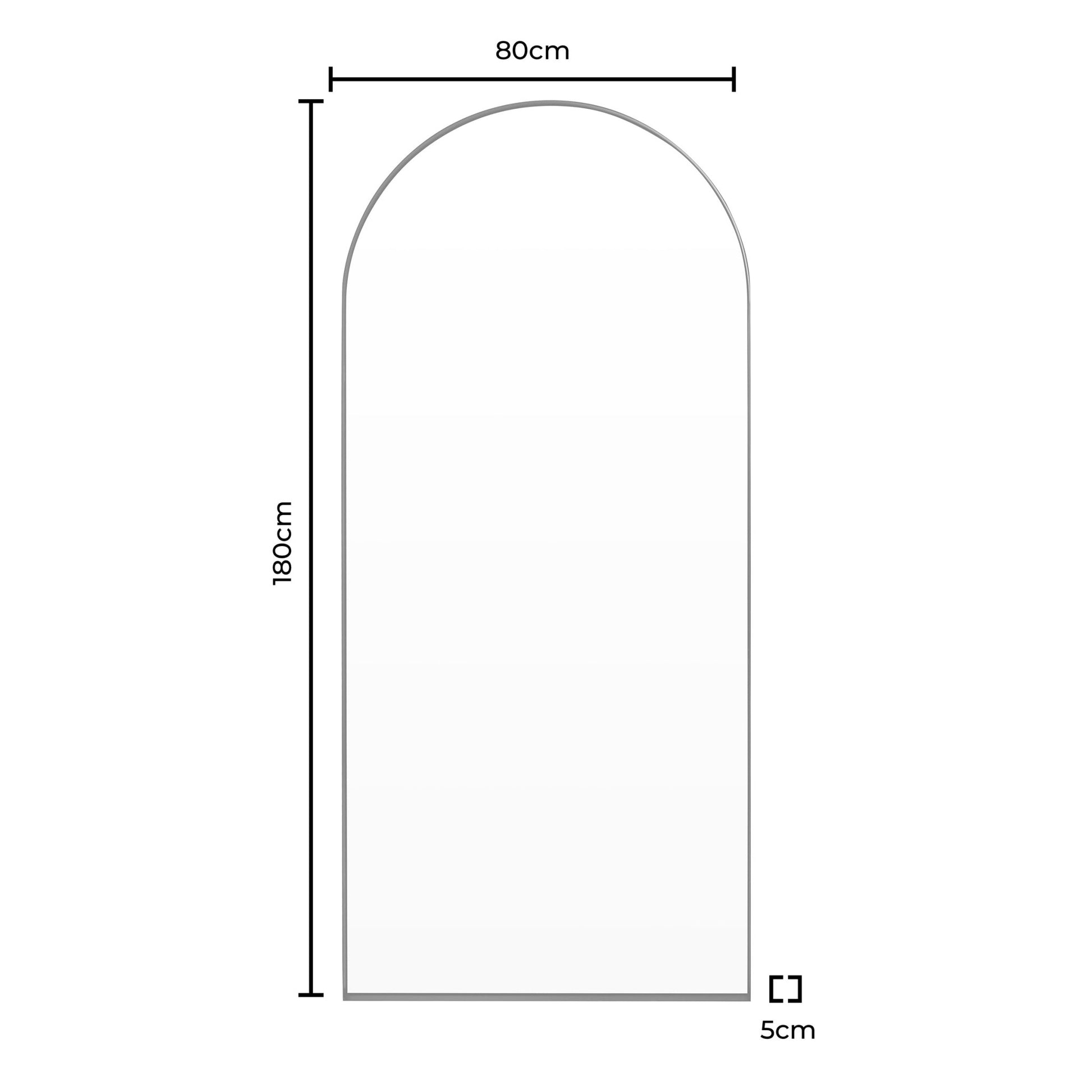 Arched Full Length Mirror - Black - DUSK