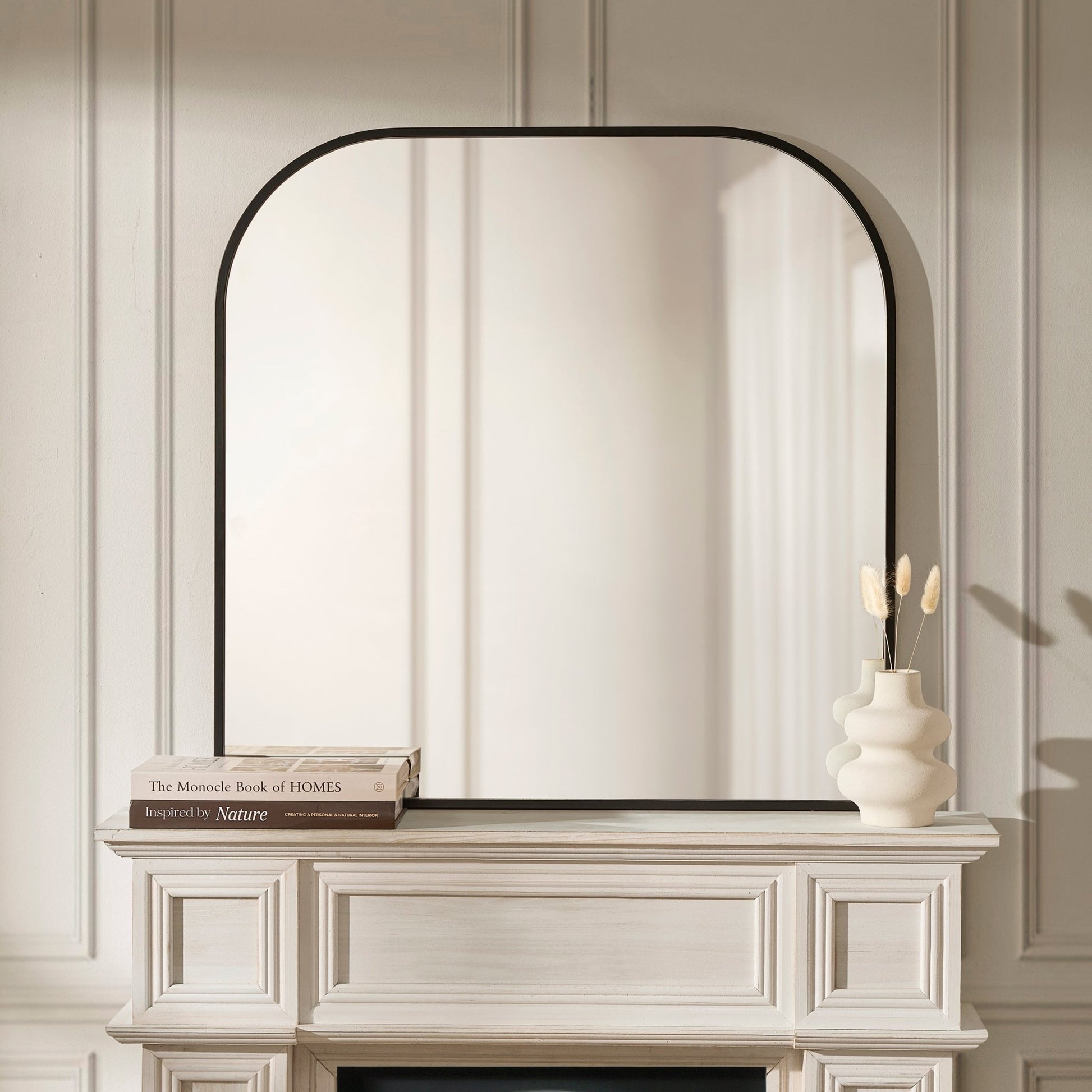 Arched Mantel Mirror - Black - DUSK