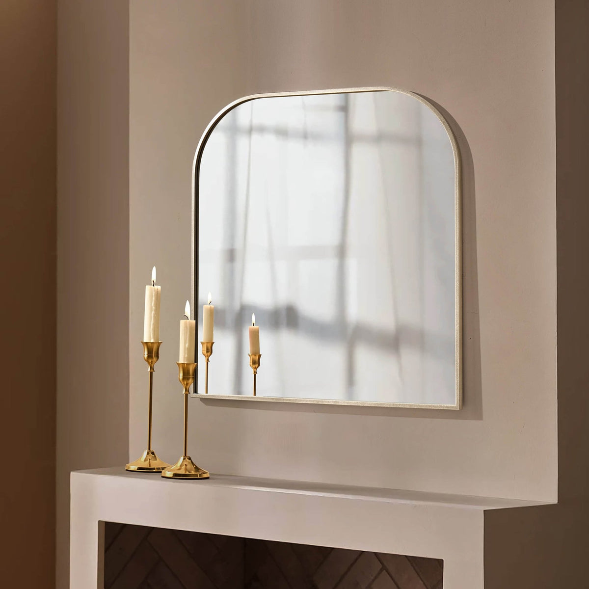 Arched Mantel Mirror - Silver - DUSK