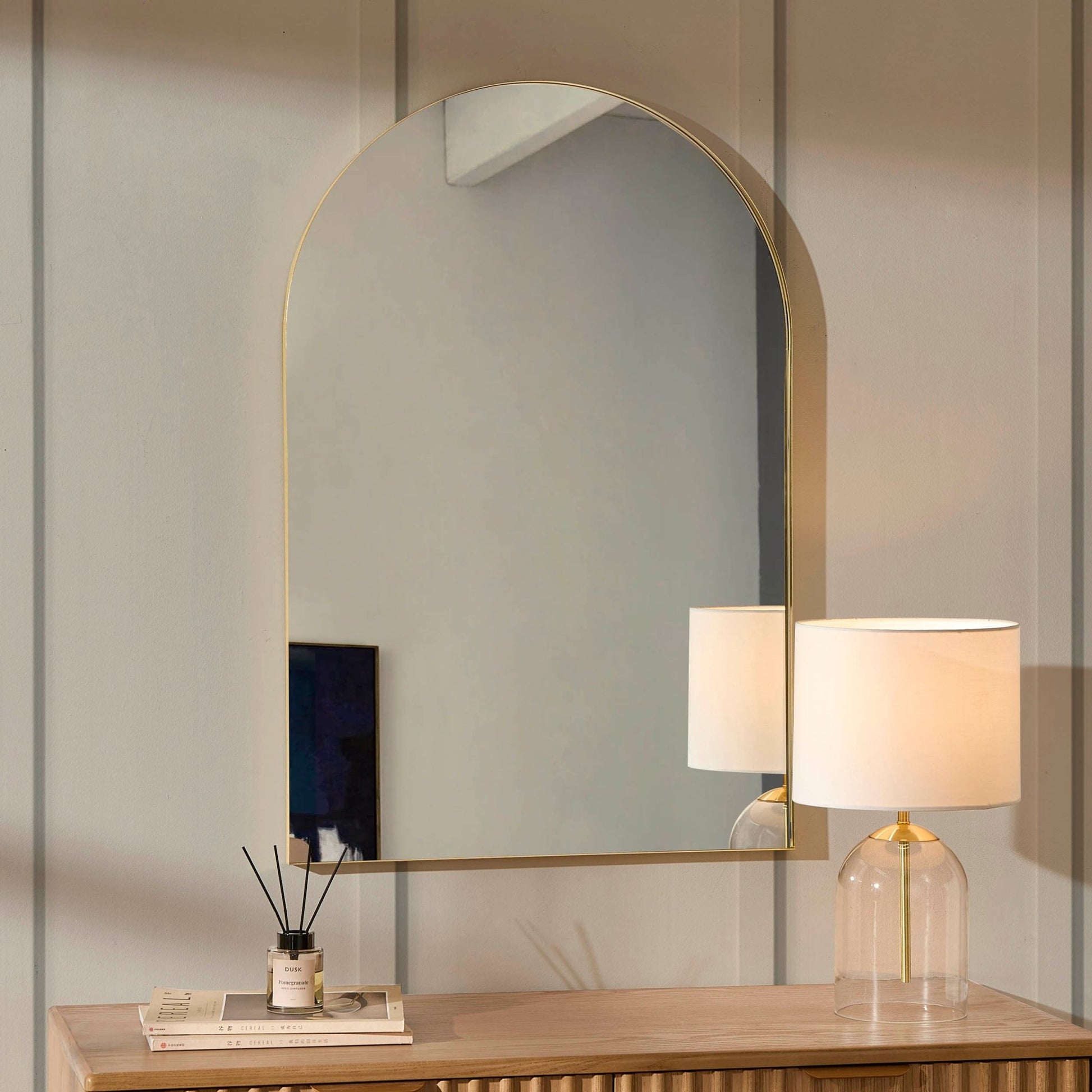 Arched Wall Mirror - Gold - DUSK