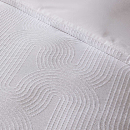 Archie Geo Woven Jaquard 200 Thread Count Duvet Cover & Pillowcase Set - White - DUSK