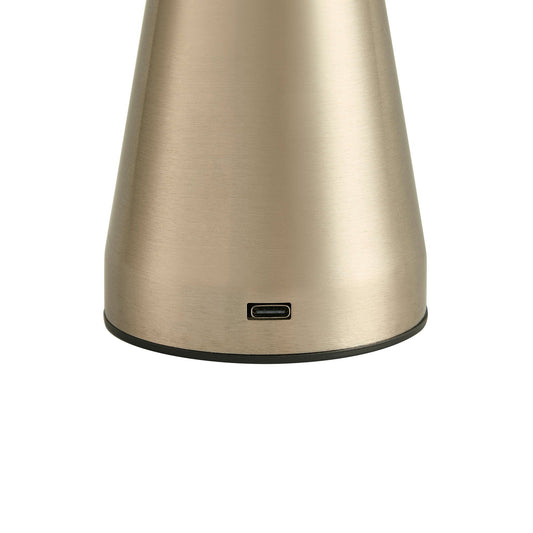 Ares Mini Domed LED Rechargeable Wireless Lamp - Satin Nickel - DUSK