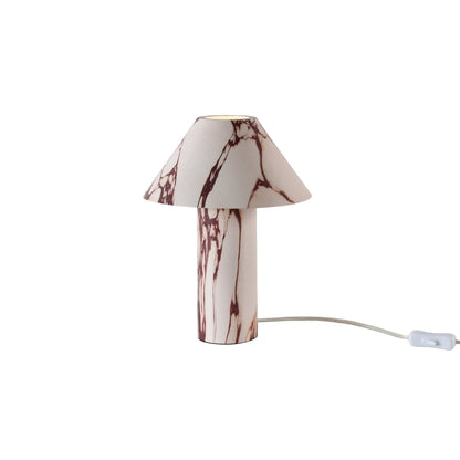 Aria Marble Effect Table Lamp - White - DUSK