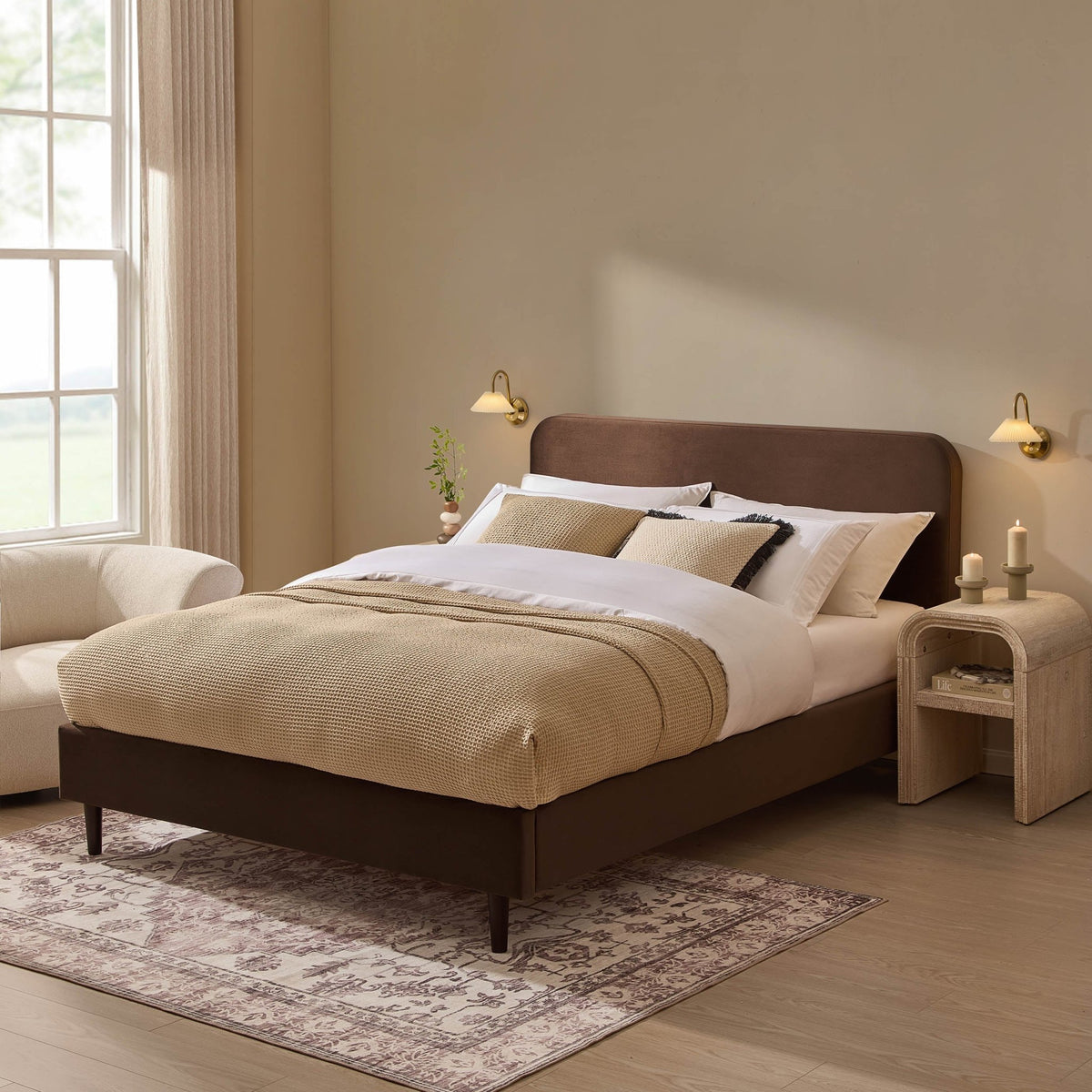 Ascot Bed Frame - Cappuccino - DUSK
