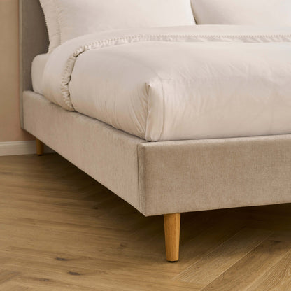 Ascot Bed Frame - Chenille Light Grey - DUSK