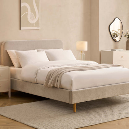 Ascot Bed Frame - Chenille Light Grey - DUSK