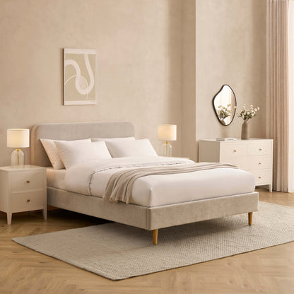 Ascot Bed Frame - Chenille Light Grey - DUSK