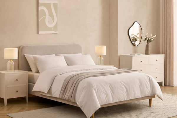 Ascot Bed Frame - Chenille Light Grey - DUSK