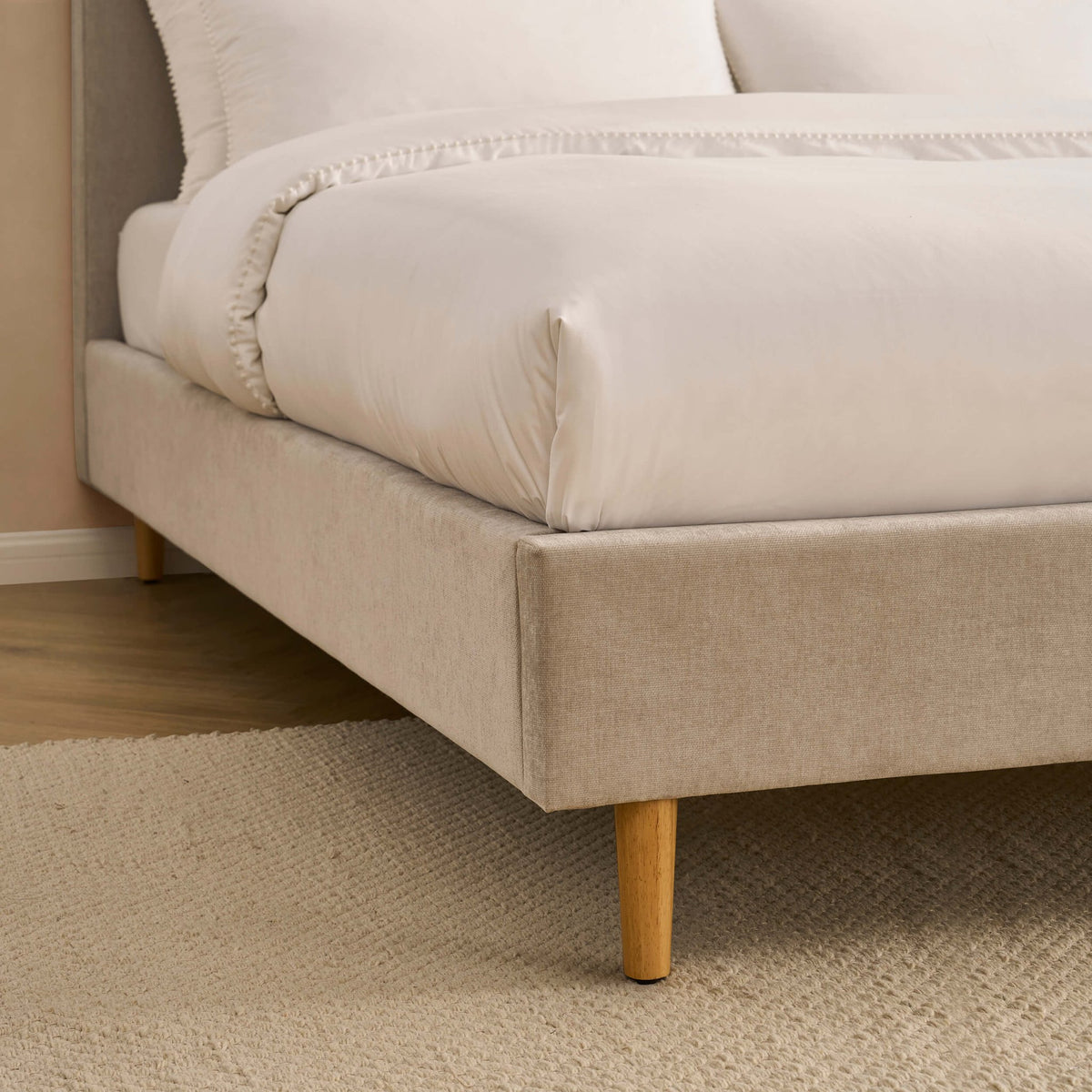 Ascot Bed Frame - Chenille Light Grey - DUSK