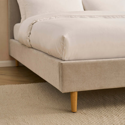 Ascot Bed Frame - Chenille Light Grey - DUSK
