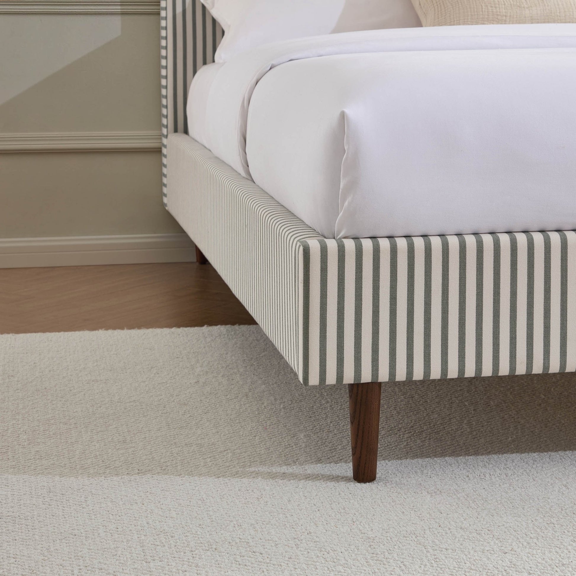 Ascot Bed Frame - Sage Stripe - DUSK