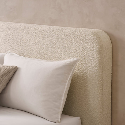Ascot Bouclé Ottoman Storage Bed - Off White - DUSK