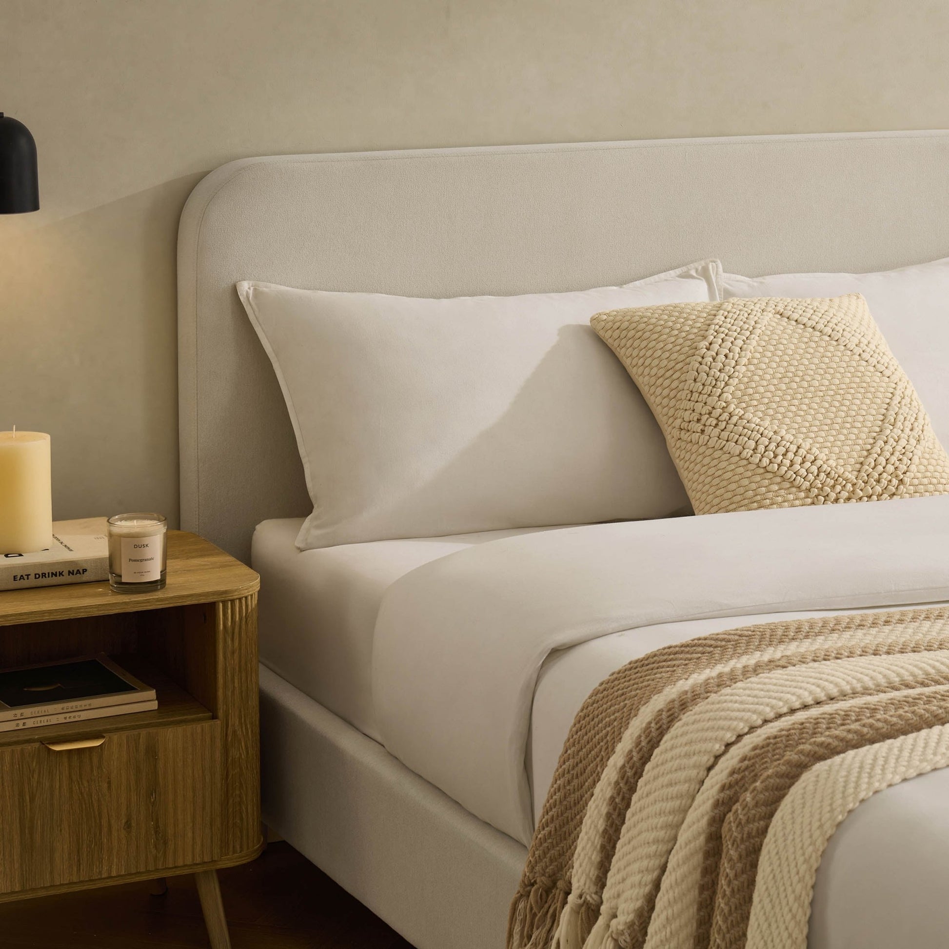 Ascot Henley Bed Frame - Cream Linen - DUSK