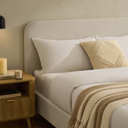 Ascot Henley Bed Frame - Cream Linen - DUSK