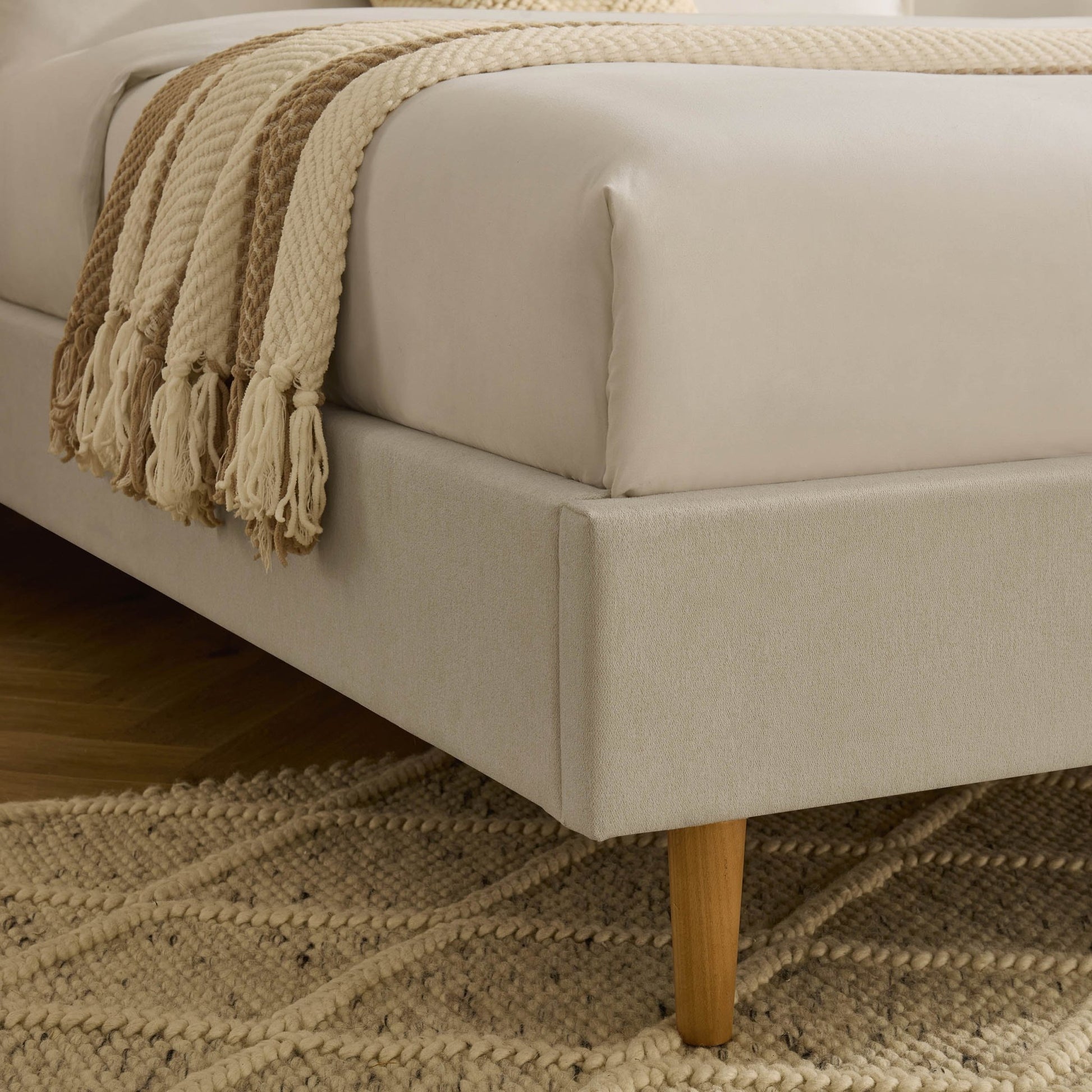 Ascot Henley Bed Frame - Cream Linen - DUSK
