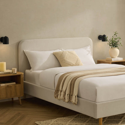 Ascot Henley Bed Frame - Cream Linen - DUSK