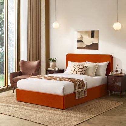 Ascot Ottoman Storage Bed - Bright Orange - DUSK