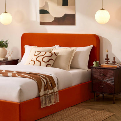 Ascot Ottoman Storage Bed - Bright Orange - DUSK