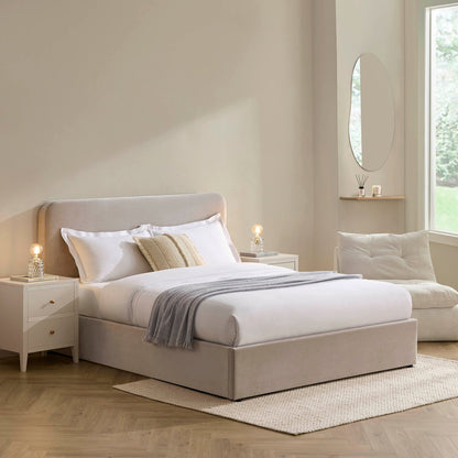 Ascot Ottoman Storage Bed - Chenille Light Grey - DUSK