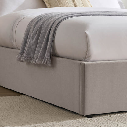 Ascot Ottoman Storage Bed - Chenille Light Grey - DUSK