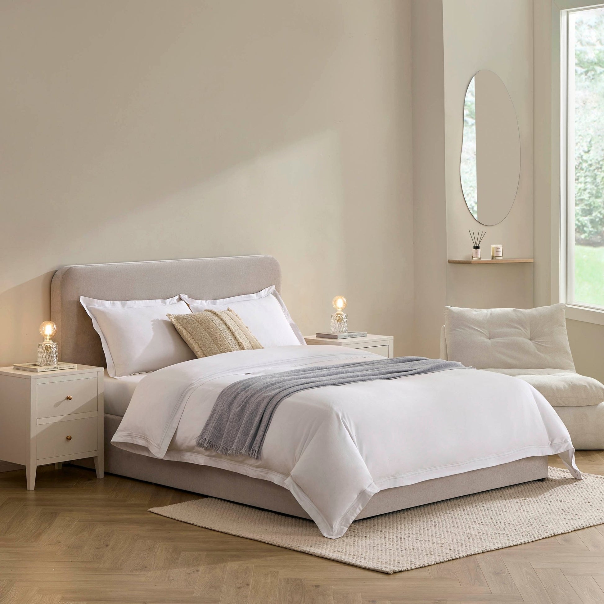 Ascot Ottoman Storage Bed - Chenille Light Grey - DUSK