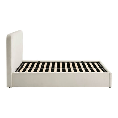 Ascot Ottoman Storage Bed - Cream Linen - DUSK