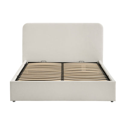 Ascot Ottoman Storage Bed - Cream Linen - DUSK