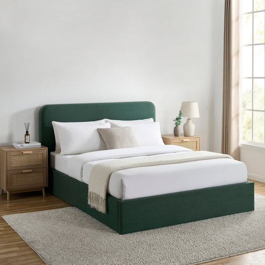 Ascot Ottoman Storage Bed - Green - DUSK