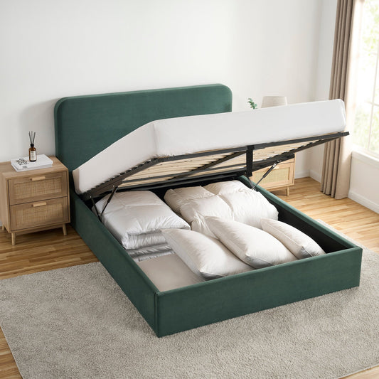 Ascot Ottoman Storage Bed - Green - DUSK