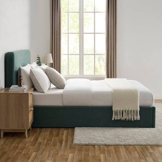 Ascot Ottoman Storage Bed - Green - DUSK