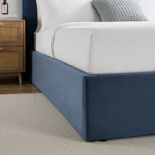 Ascot Ottoman Storage Bed - Mid Blue - DUSK