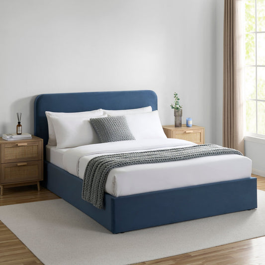 Ascot Ottoman Storage Bed - Mid Blue - DUSK