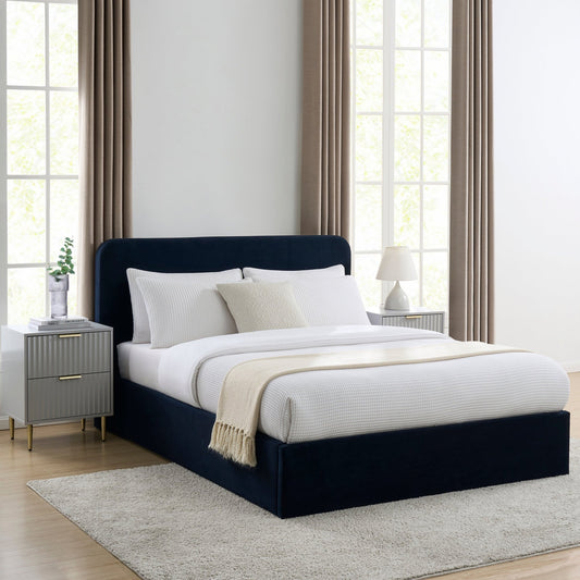 Ascot Ottoman Storage Bed - Navy - DUSK