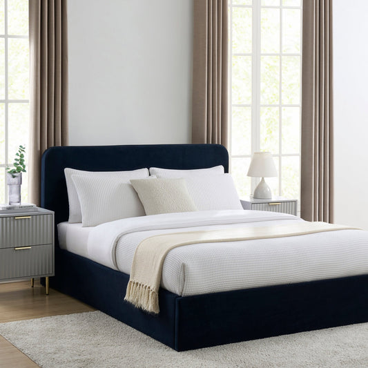 Ascot Ottoman Storage Bed - Navy - DUSK