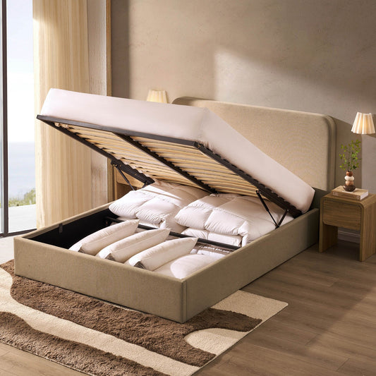 Ascot Ottoman Storage Bed - Oatmeal - DUSK