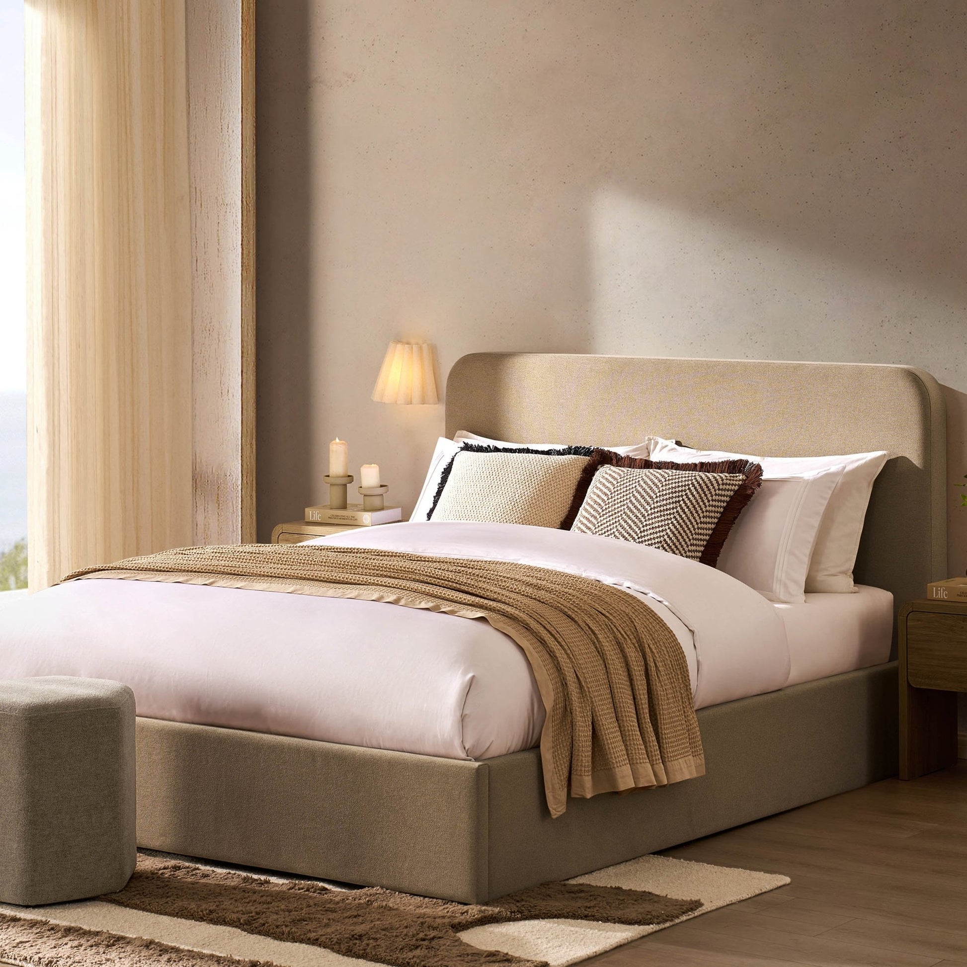 Ascot Ottoman Storage Bed - Oatmeal - DUSK