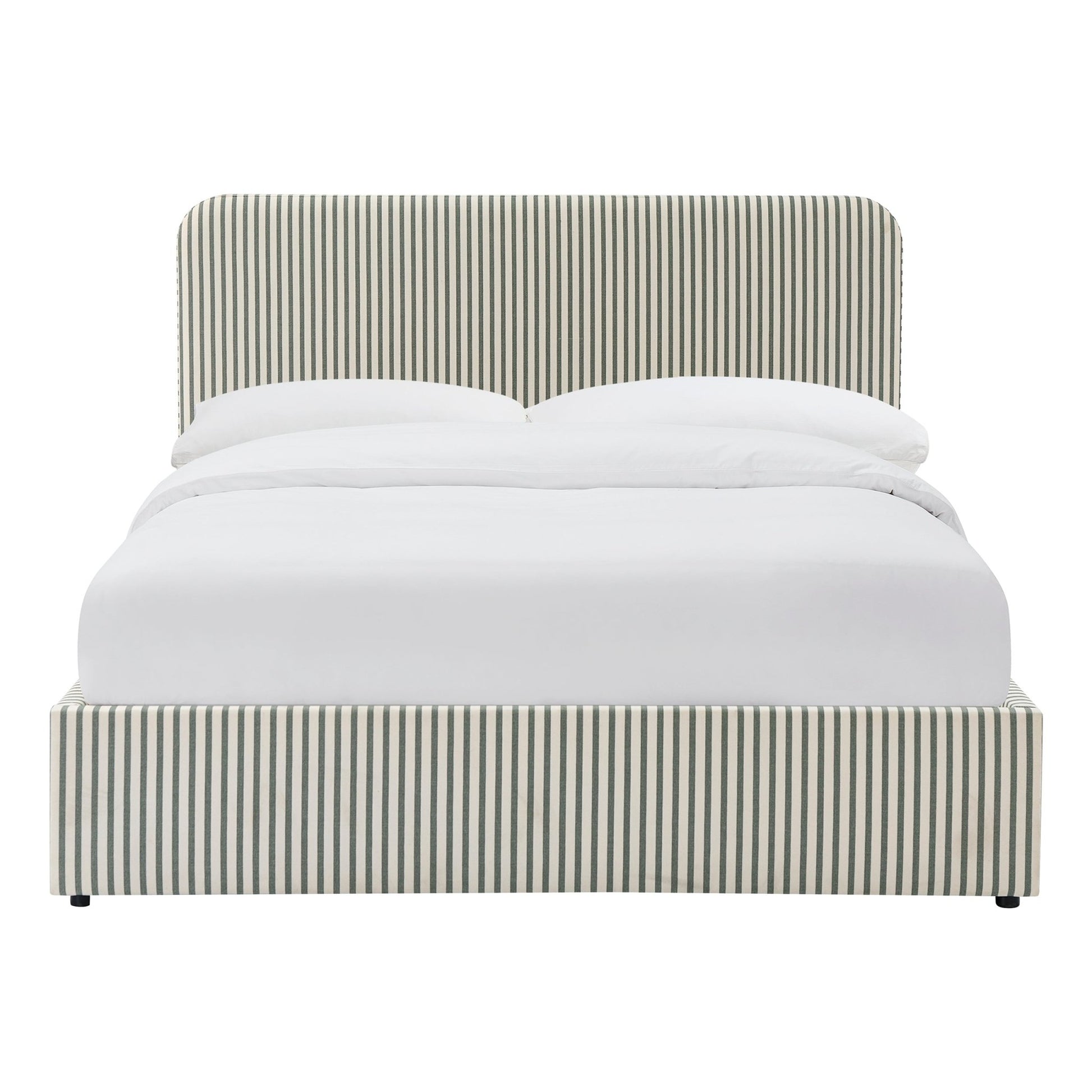Ascot Ottoman Storage Bed - Sage Stripe - DUSK