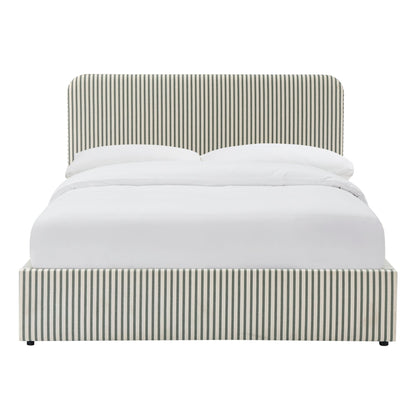 Ascot Ottoman Storage Bed - Sage Stripe - DUSK