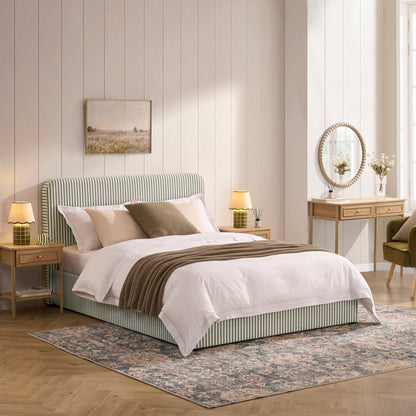 Ascot Ottoman Storage Bed - Sage Stripe - DUSK