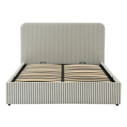 Ascot Ottoman Storage Bed - Sage Stripe - DUSK