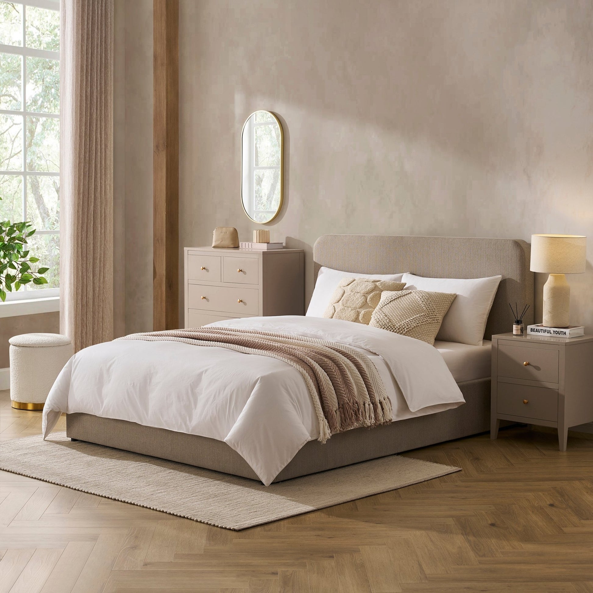 Ascot Ottoman Storage Bed - Stone Grey - DUSK
