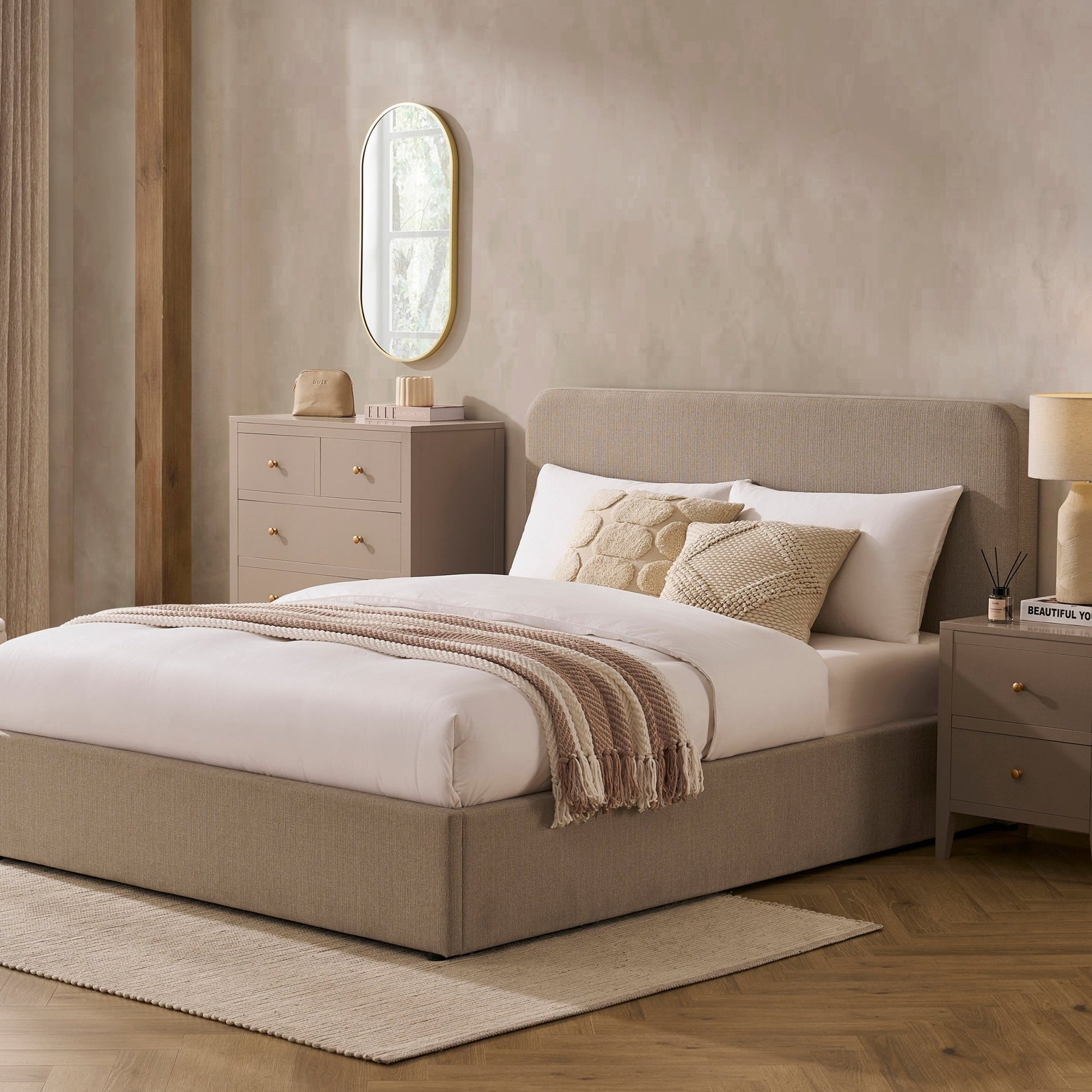 Ascot Ottoman Storage Bed - Stone Grey - DUSK