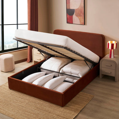 Ascot Ottoman Storage Bed - Terracotta - DUSK