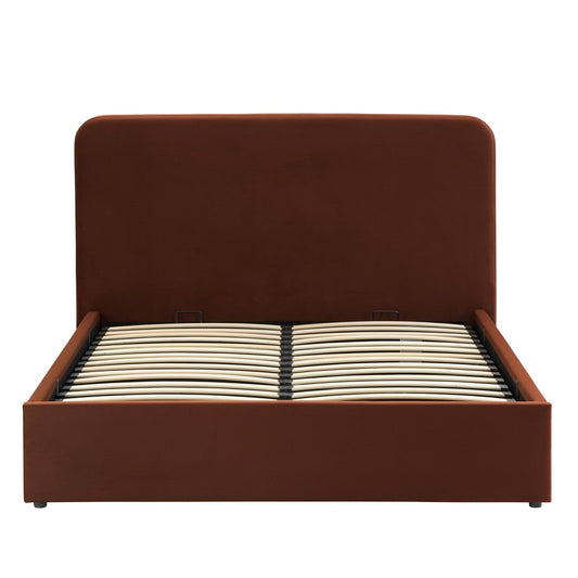 Ascot Ottoman Storage Bed - Terracotta - DUSK